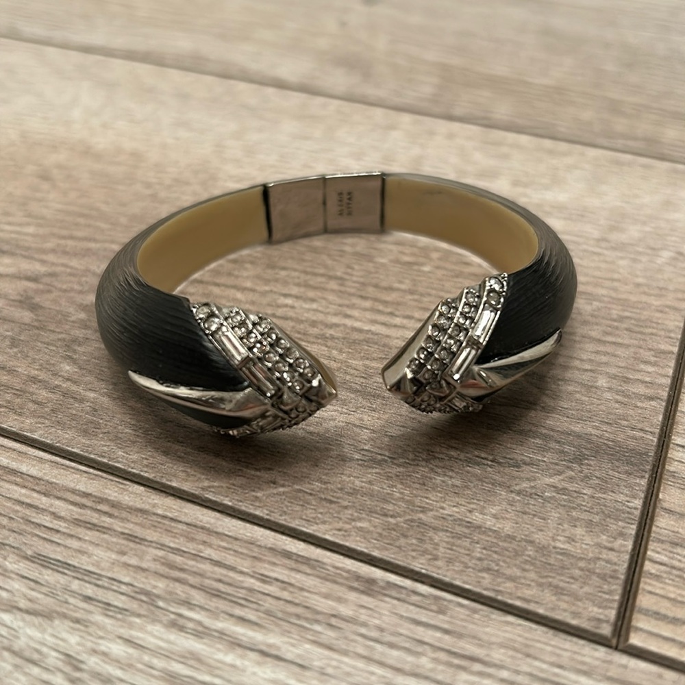 Alexis Bittar bangle bracelet smoky lucite sparkle